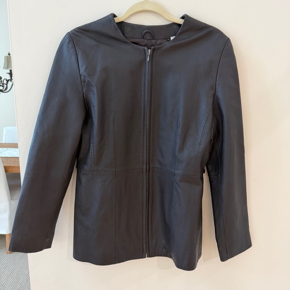 New Zealand Lambskin Dark Brown Leather Jacket Medium